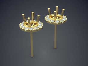 göz alıcı minimalist küpe takı altın mücevher yüzük düğün nişan elmas parlak cad gem platin yazdırılabilir Gümüş detay tasarım 3d print model - Mito3D
