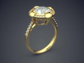 göz alıcı minimalist dokulu nişan yüzüğü elmas takı altın mücevher yüzük düğün parlak cad gem platin yazdırılabilir Gümüş detay tasarım 3d print model - Mito3D