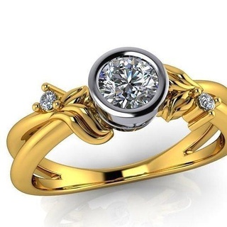 atractivo promesa anillo bisel ajuste diseño hoja 3d modelo Anillo compromiso oro joyería joya diamante anillos aniversario enamorado propuesta Boda joyas modernas céltico mujer 3d print model - Mito3D