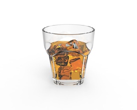 glass01 bicchiere of whisky ghiaccio in it cucina whisky alcol policarbonato casa cenare 3d print model - Mito3D