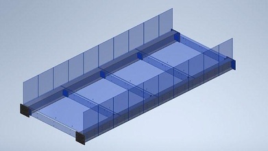vaso puente pasarela claraboya barandilla acero arquitectura negocio tecnología edificio interior perspectiva cielo geométrico cuerpo forma Ciencias Ingenieria 3d print model - Mito3D