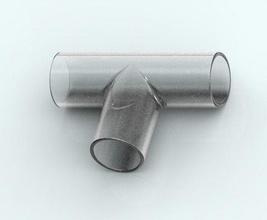 verre tuyau tee raccord industriel l'eau tube pompe soupape évier industrie mécanique pétrole outil loisir diy pièces 3d print model - Mito3D