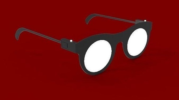 Brille Design 3d drucken Linse Sonnenbrille Sehvermögen Illustration isoliert Plastik retro disjunkt Desktop Brillen Auge Kamera Mode Zubehörteil spec Optik optisch Vergrößerung Kunst Skulpturen 3d print model - Mito3D