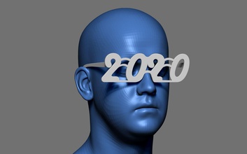 glasses happy new year 2020 fashion happynewyear 3dprinting printing 3dmodel 3d print model - Mito3D