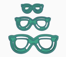 óculos v2 cortador de cookie definido a casa definir cortante galletas anteojos lentes bolo torta fondant cozinha jantar 3d print model - Mito3D