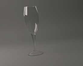 glassware---champagne flute 001 glass glassware tableware drink tumbler cup goblet houseware drinking glasses wine champagne crystal printed alcohol liquor dining room house kitchen 3d print model - Mito3D
