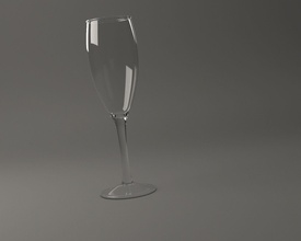 glassware---champagne flute 002 glass glassware tableware drink tumbler cup goblet houseware drinking glasses champagne wine reflection alcohol liquor dining room house kitchen 3d print model - Mito3D