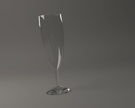 glassware---champagne flute 004 glass glassware tableware drink tumbler cup goblet houseware drinking glasses wine dining room champagne liquor house kitchen 3d print model - Mito3D
