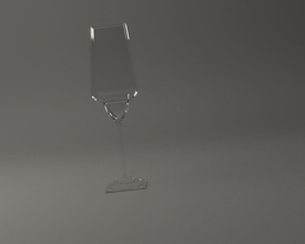 glassware---square long wine glass 001 glassware tableware drink tumbler cup goblet houseware drinking glasses wineglass crystal printed square design celebration alcohol cocktail bar house kitchen dining 3d print model - Mito3D