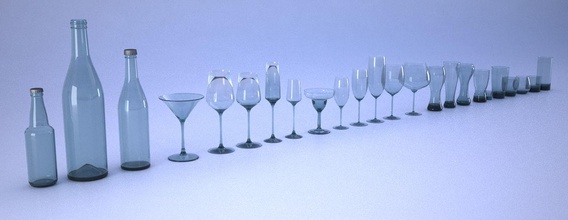 glassware house weinglass cocktailglass bottle beerglass kitchen dining 3d print model - Mito3D
