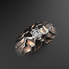 Ruhm Vulkan Ring Juwel Schmuck Berg Natur Diamant druckbar Silber Gold vulkanisch Magma Mode Schönheit Hochzeit Engagement Phänomene Ringe 3d print model - Mito3D