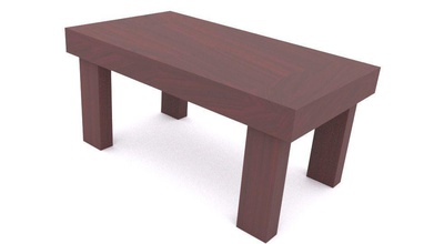 glossy wooden table house wood furniture 3d 3d print model - Mito3D