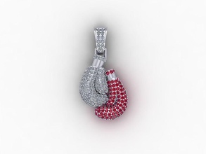 gloves pendant gold full diamond m 100 ring fashion jewelry silver luxuly pendants 3d print model - Mito3D