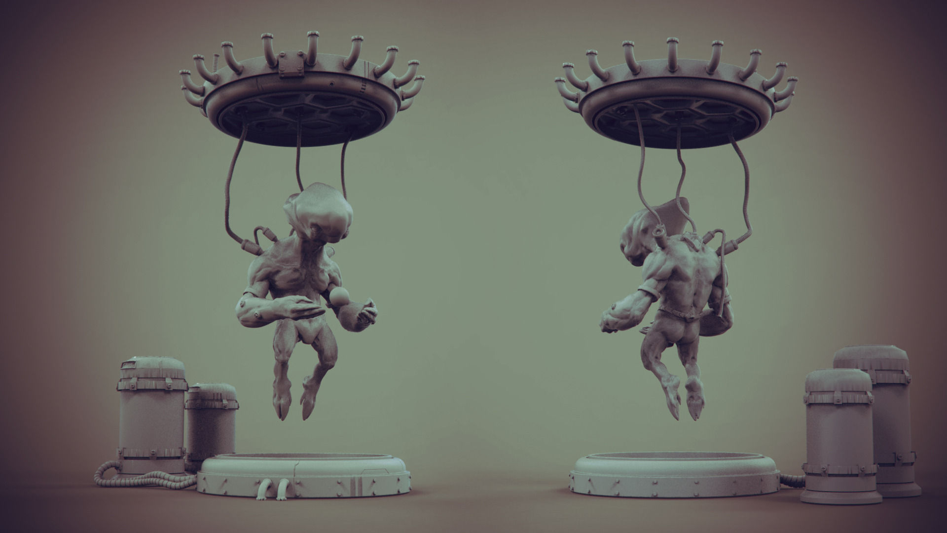 lueur 2ko73 art le monstre la sculpture guerrier de fantaisie sculptures 3D print model - Mito3D