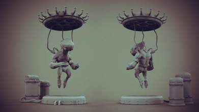 resplandor 2ko73 art monster escultura guerrero de la fantasía las esculturas 3d print model - Mito3D