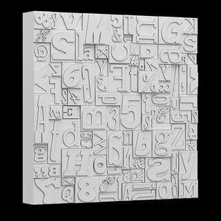 glyph panels wall panel decorative geometry ardeco abstraction plaster stone texture art scans replicas 3d print model - Mito3D