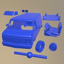 gmc vandura 1500 1983 stampabile furgone separato parti corpo macchina fessura 1 10 scalextric tamiya rc miniz crawler kyosho assiale 3d print model - Mito3D