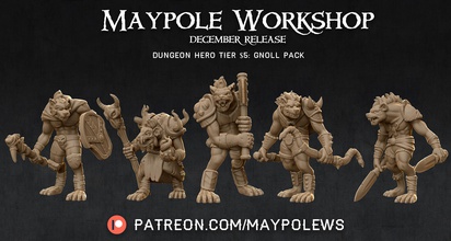 gnoll pack 28 mm miniatures tabletop rpg 3dprint dnd dungeons mini miniature 28mm 28scale pathfinder figure figures games toys board 3d print model - Mito3D