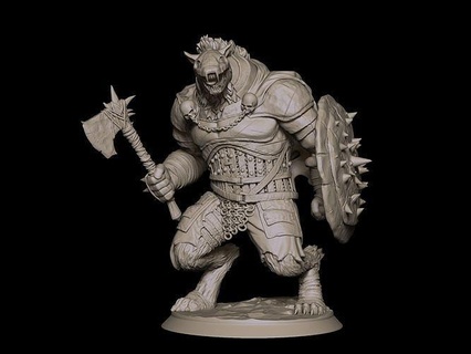 gnol paketlemek kral fantezi meydan okuma karakter canavar korku vücut iblis zombi trol ork cüce minyatürler yaratık rpg sanat heykeller 3d print model - Mito3D