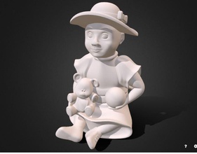 gnome bebé juegos-juguetes niña 3d la impresión modelo de juguete estatua feliz teddy oso bola vestido clásico juegos los juguetes 3d print model - Mito3D
