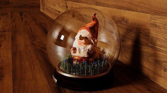 gnome snow globe sphere winter christmas tree grass santa clause santaclause badclause categories hobby diy 3d print model - Mito3D