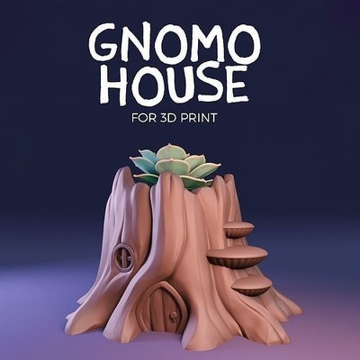 gnomo house planter frei support drucken ort natur pflanze topf blume dekor baum vase garten blatt innere busch dekoration pflanzen haus pflanzer 3d print model - Mito3D