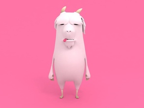 goat-character pretty cute cartoon young body art deco handsome games toys 3d print model - Mito3D