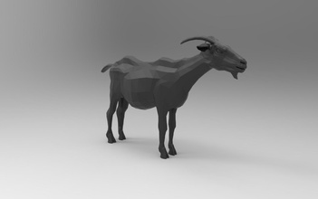 goat 3d printable lo-poly games-toys animals toys print low poly games 3d print model - Mito3D