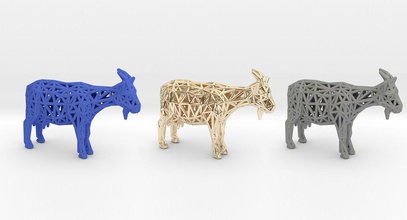 cabra 3d impresión of madera ram oveja animal mascota doméstico geométrico modelos impreso geometría tecnología diseño arquitectos mamunur rashid paramétrico único xeebone juegos juguetes 3d print model - Mito3D