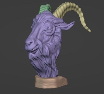 goat bust sculpture art statue anatomy aninal bode nature busto decor sculptures 3d print model - Mito3D