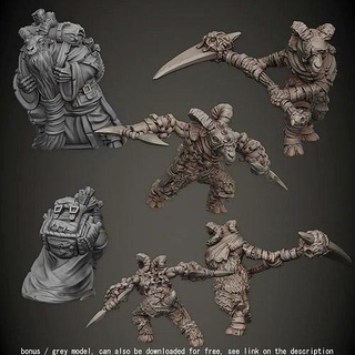 cabra gente miniatura minis rpg mesa monstruo bestia criatura baphomet guadaña destripador erudito Arte esculturas 3d print model - Mito3D