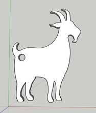 cabra llave cadena ilustración animal arte visuales retro personaje alegre divertido lindo aislado ciencias llavero científico blanco dibujos animados monedas insignias 3d print model - Mito3D