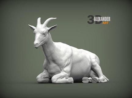 bode mentiras natureza mamífero animal escultura estatueta lembrança presente 3d impressão modelo esculpir arte esculturas leite Fazenda 3d print model - Mito3D
