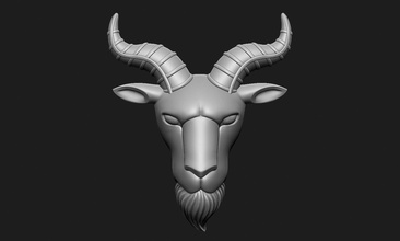 goat model stylish greatest time dope dank cool ram wild animal head horn beard eyes art sculptures 3d print model - Mito3D