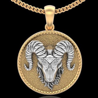 goat pendant silver gold printable jewelry 3d model zbrush sterling animal horn sheep sculptures statue sculpture trend fashion lamb art pendants 3d print model - Mito3D