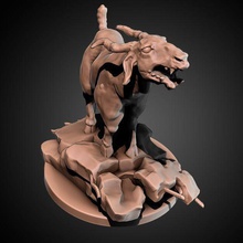 goatie goat on rock 32mm 28mm postapocalypse wargaming miniature tabletopgame animal 3d games toys board 3d print model - Mito3D