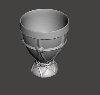 goblet drum cup chalice drink kitchen dining tableware wine medieval gold house 3d print model - Mito3D