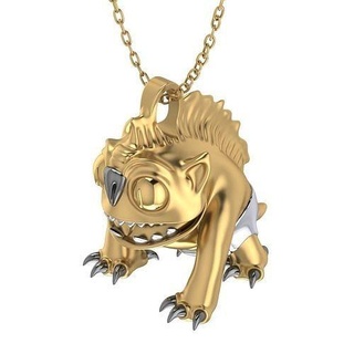 goblin pendant model 3d gold silver whitegold evil jewel jewelry fantasy 3dmodel art pendants 3d print model - Mito3D