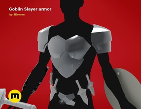 goblin slayer armor weapons anime cosplay armour hero japanese costume weapon sword shield helmet knight bladed fantasy fictional creature metal hobby diy 3d print model - Mito3D