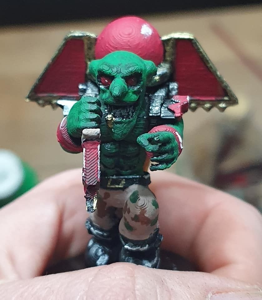 goblin stormboy uomo razzo jetpack rocketgoblin fdm friendly gretchin pelle verde ork orco tavolo warhammer warhammer40k giochi giocattoli tavola 3D print model - Mito3D