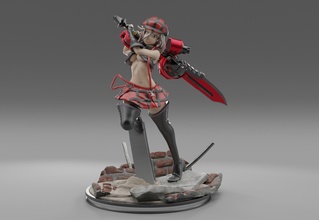 god eater alisa 3d print model female character girl woman anatomy anime body godeater sculpture miniatures figurine collector collectible videogame statue art 3dprinting games toys 3d print model - Mito3D