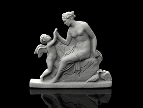 dios eros amor escultura alivio afrodita griego mitología 3d imprimible joyería joya colgantes 3d print model - Mito3D