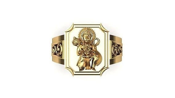 Dio hanuman squillare gioielleria oro anelli gioiello signore Fidanzamento nozze diamante scultura 3d print model - Mito3D