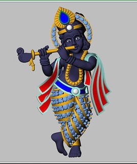 Dieu Krishna statue pendentif art bijoux pendentifs 3d print model - Mito3D