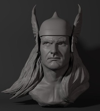 god thunder art statue sculpture dark gallery knight thor fantasy marvel sculptures 3d print model - Mito3D