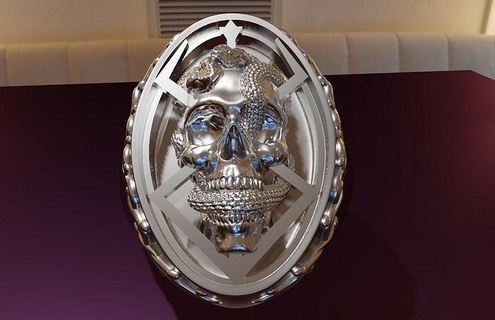 Deus guerra anel joalheria prata imprimível platina esterlina crânio cobra caveira arte esculturas 3d print model - Mito3D