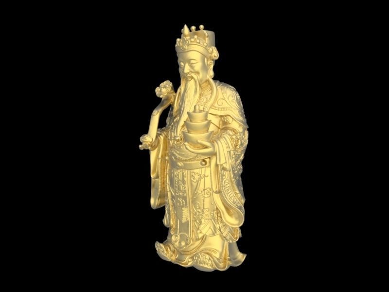 god of wealth godofwealth china chinese st lucky money sculpture art sculptures 3D print model - Mito3D