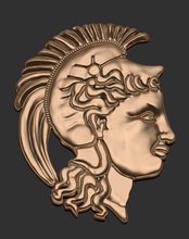 la déesse athéna sikke yunan rozet 3d printabe zeka strateji femme art les pièces de monnaie badges collier mytology divinité statue gratuit 3d print model - Mito3D