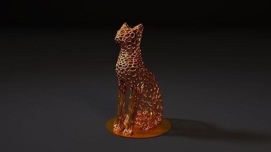 dea bastet gatto egitto voronoi decorativo halloween arredamento decorazione arte statua generale geometrico forma statuetta gattino animale domestico felino 3d print model - Mito3D