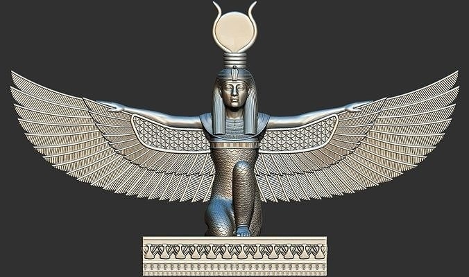 dea isis 3d stampabile modello versione 2 scolpire antico egitto figura miniatura dio egiziano figurina stampa statua donna mitologico carattere ragazza femmina scultura scansione realtà arte sculture 3d print model - Mito3D